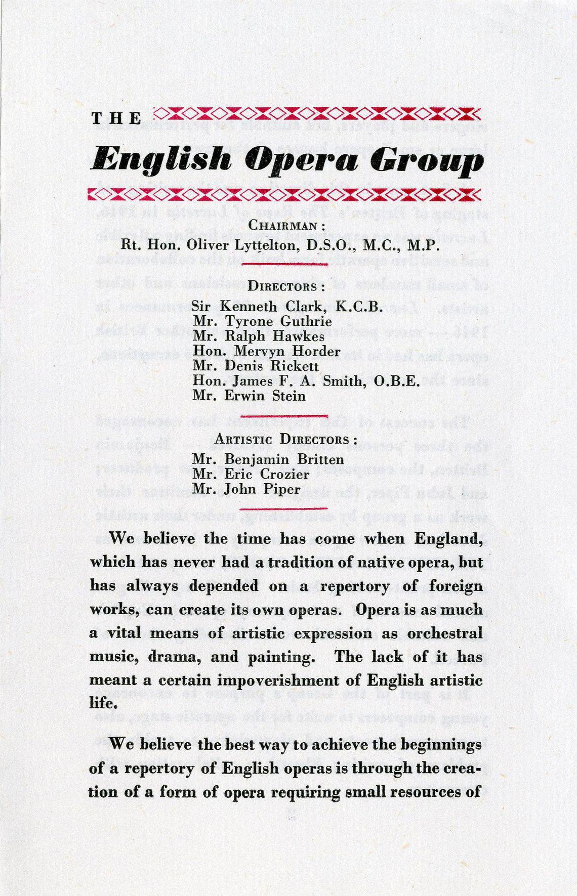 letter showing aims of the english opera group.