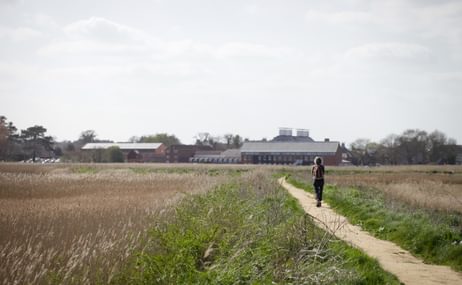 A footpath on the Snape Maltings site
