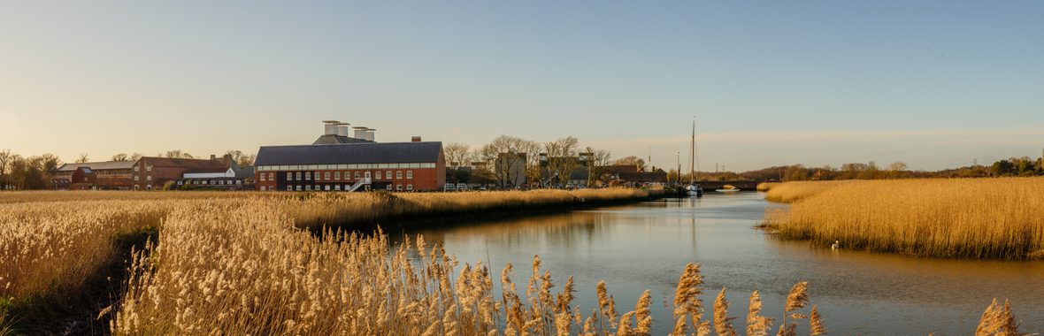 Snape Maltings and the river Alde