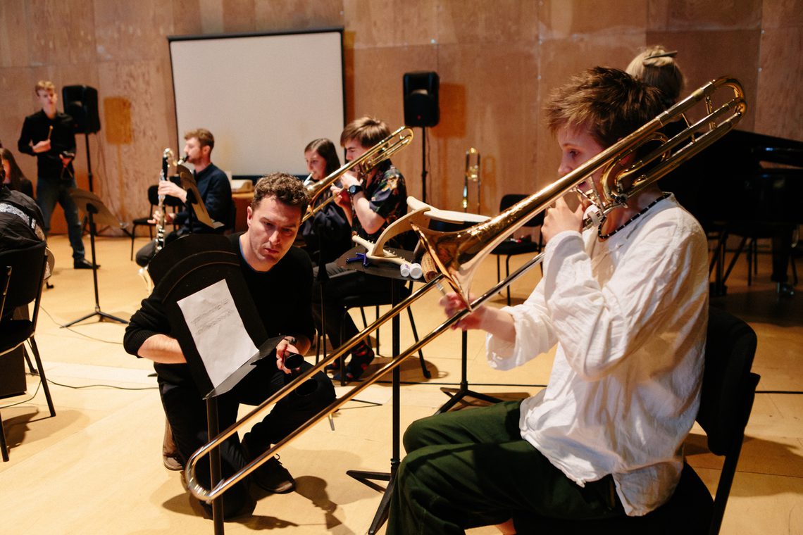 Musicians taking part in AYM residential course April 2022