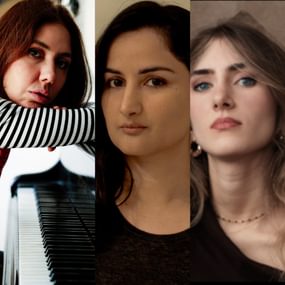 Montage photograph of three young women.