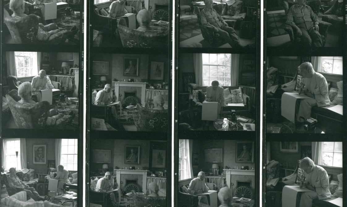 Photographs taken by Luckhurst of Hockney at the 1980 Aldeburgh Festival