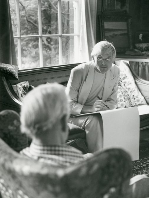 Photographs taken by Luckhurst of Hockney at the 1980 Aldeburgh Festival