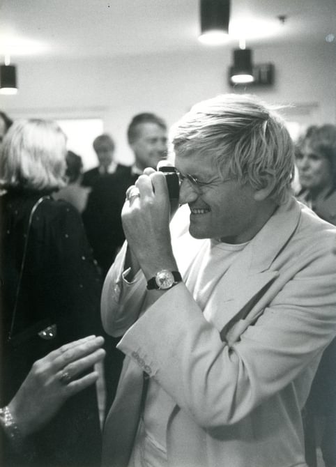 Photographs taken by Luckhurst of Hockney at the 1980 Aldeburgh Festival