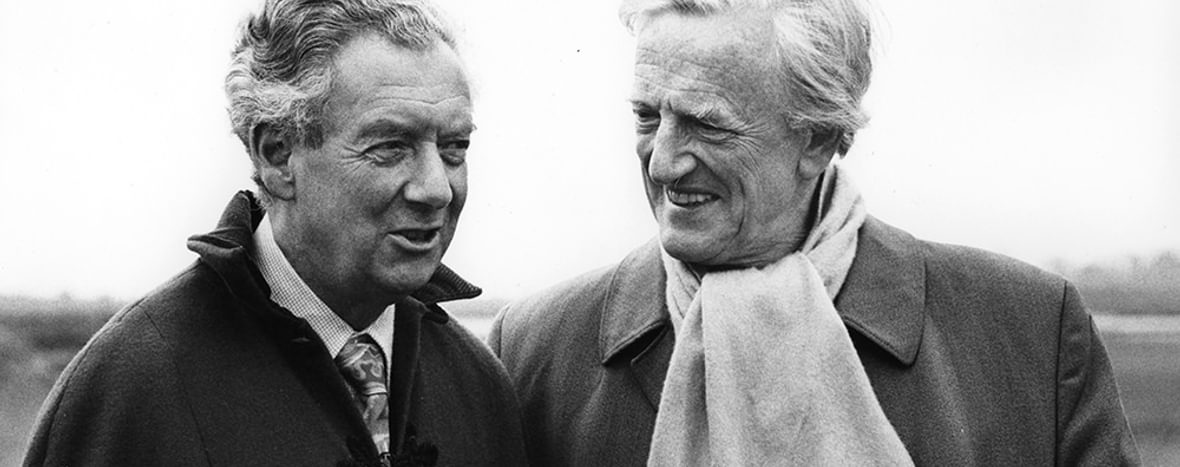 An old photograph of Benjamin Britten and Peter Pears